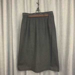 Wool Blend Fit & Flare Skirt